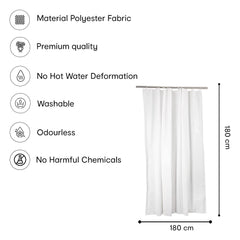 Anko PEVA Bathroom Shower Curtain | Heavier Quality than PVC | Waterproof Fabric | 1 Piece Shower Curtain | Polyester Shower Curtain | 5.9 Ft Tall and 5.9 Ft Wide - White Curtain