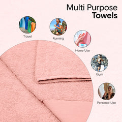 Anko 100% Cotton Malmo 550 GSM | Pale Pink Hand Towel Set of 12 | 60 x 40 cm | Soft & Plush, Absorbent, Quick Dry, Fade-Resistant Face Towels | Travel, Gym, Spa, Salon Towel