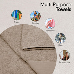 anko 100% Cotton Malmo 550 GSM | Silver Bath Towel | 135 x 68 cm Large Size Bath Towel | Travel, Gym, Spa, Salon Towel