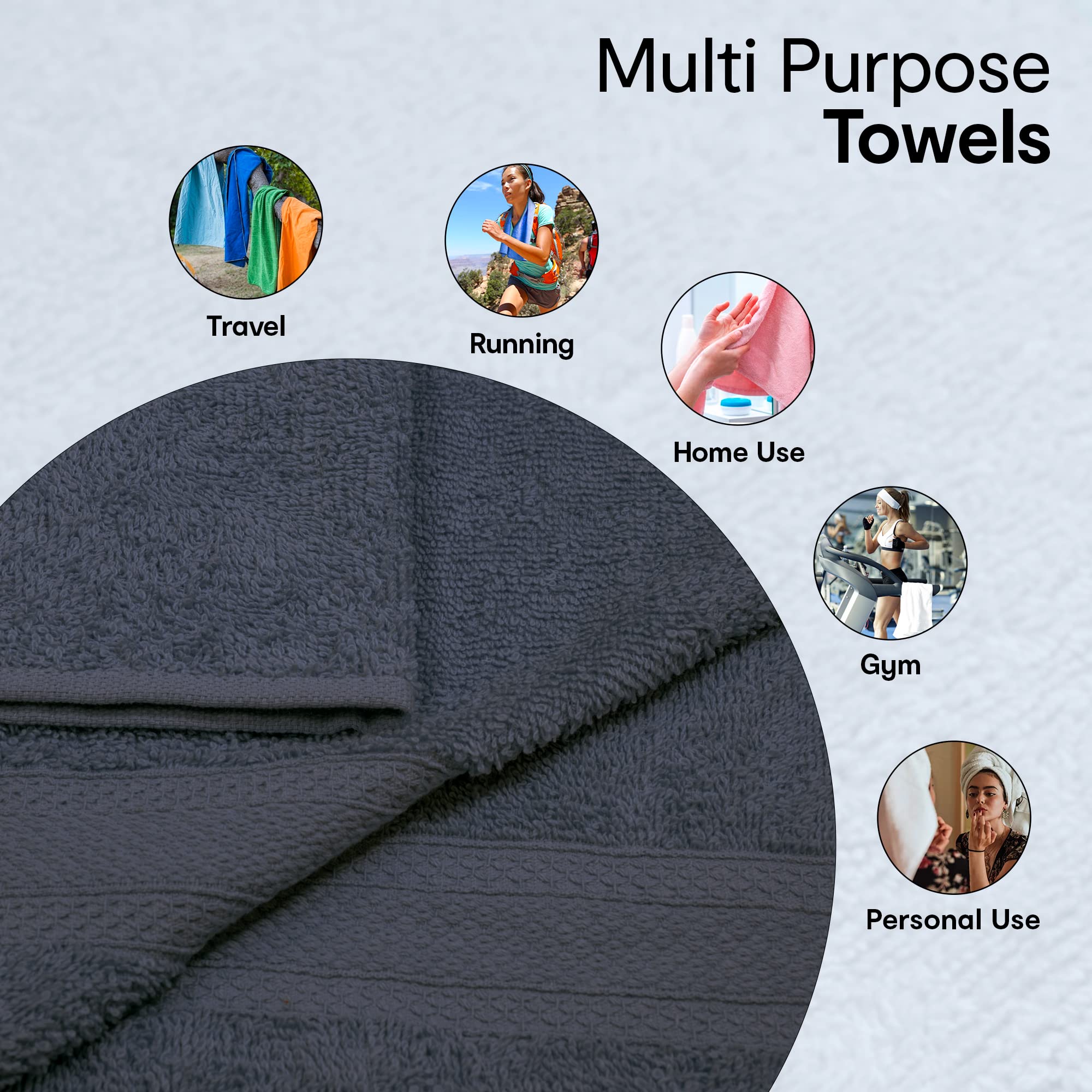 Anko Australia 100% Cotton 350 GSM Madison Face Towel | Set of 16 | Super-Soft, Absorbent, Quick-Drying | Ocean Blue Towel for Men, Women & Kids | 30x30 cm |Travel, Gym, Spa Towel